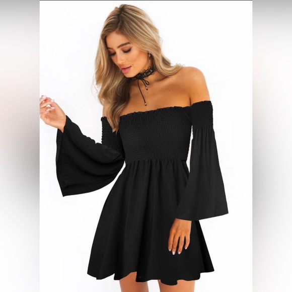 Dresses & Skirts - Elegant Black Off-Shoulder Dress
